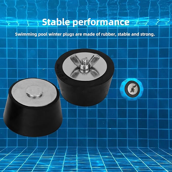 3 Sizes Pool Backwater Plug, Pool Skimmer Plug, Pool Antifreeze Plug, Pool Plug with Stainless Steel Screws for Swimming Pool Inground Pool Above Ground Pool (1", 1.5", 2") Set of 3 (1", 1.5", 2" | 3)