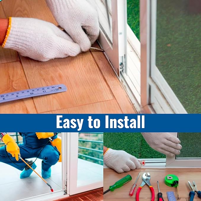 KC Hardware Vinyl Sliding Screen Door Track, Sliding Door Bottom Track Replacement, Patio Screen Door Guide -96 Inches -Pack of 2