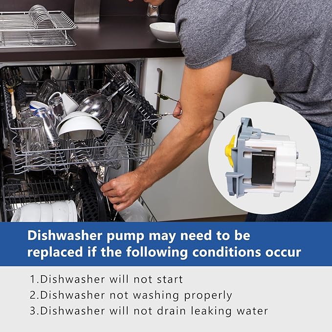W10348269 Drain Pump Compatible with Whir-lpool Kitchen-aid May-tag WPW10348269 AP6020066 W10084573 661662 8558995 8565839 PS11753379 W10158351 WPW10348269VP