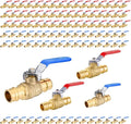 100-Pack Foskan 3/4" Brass PEX-A Full Port Ball Valve, Quarter Turn Shut-off Valve for PEX-A Tubing(Blue and Red)