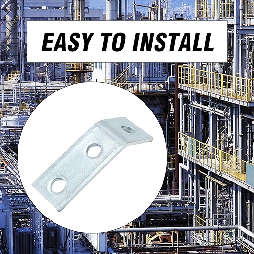Anxingo 10 Pcs 3/16" (4.7 Mm) Thickness Channel Angle Bracket, 1-5/8" 3-Hole Corner Mounting Channel Angle Bracket, 45-Degree Acute Corner Brace, Carbon Steel Framing Connector