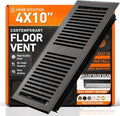 4X10 Floor Vent Covers Floor Register with Mesh Cover Trap, Heat and Air, Walkable Metal Floor Register for HVAC Duct, Contemporary, Dark Grey