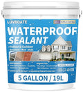 Liquid Waterproof Sealant Clear 5 Gallon, LUVBOATE Transparent Waterproof Coating Water-Based Invisible Repairing Leak Agent Roofs, Walls, Bathroom, Kitchen Indoor & Outdoor