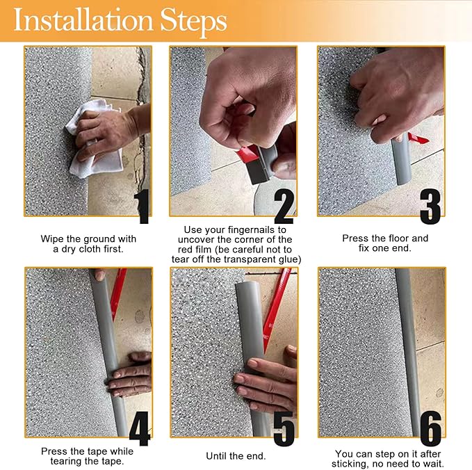 Floor Rubber Transition Strip Self Adhesive Carpet to Tile Transition Strip Edging Trim Strip for Threshold Transitions with a Height Less Than 5 mm/0.2in (Grey, 16.4FT)