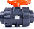 HYDROSEAL Kaplan 3" PVC True Union Ball Valve with Full Port, ASTM F1970, EPDM O-Rings and Reversible PTFE Seats, Rated at 200 PSI @73F, Gray, 3 inch Socket