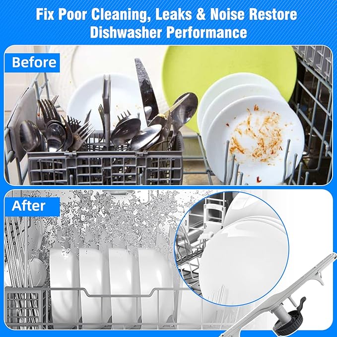154568002 Dishwasher Lower Wash Arm and 5304518968 Dishwasher Lower Spray Arm and 5304506518 Trap Drain Filter Support for Frigidaire Electrolux 1545680 5304517203 154568001 154414101 154568002 (Grey)