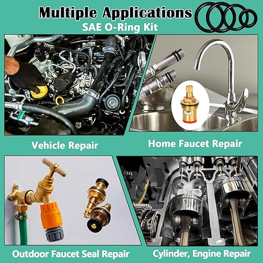 28 Size 650 Pcs Faucet Rubber Washers Kit and SAE O Ring Assortment Set for Assorted Plumbing Faucet Sealing Repair