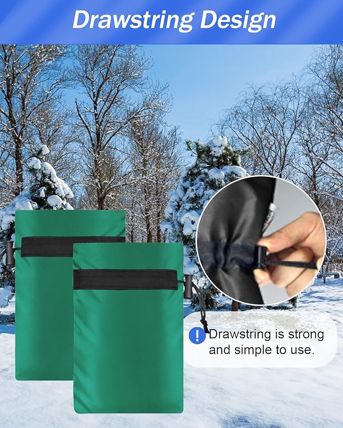 Outdoor Faucet Covers for Winter, POROLIR 8.3" H x 6.7" W Thicker Insulation Faucet Cover for Winter Hose Bib Insulated Faucet Sock Spigot Covers Freeze Protection Matcha Green (2-Pack)
