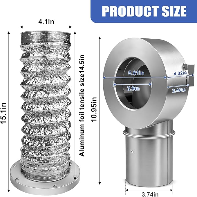 Magnetic Dryer Vent Coupler,Dryer Vent Coupling 90-Degree Elbow,Magnetic Dryer Vent Connector Kit Strong Magnetic Self-connection