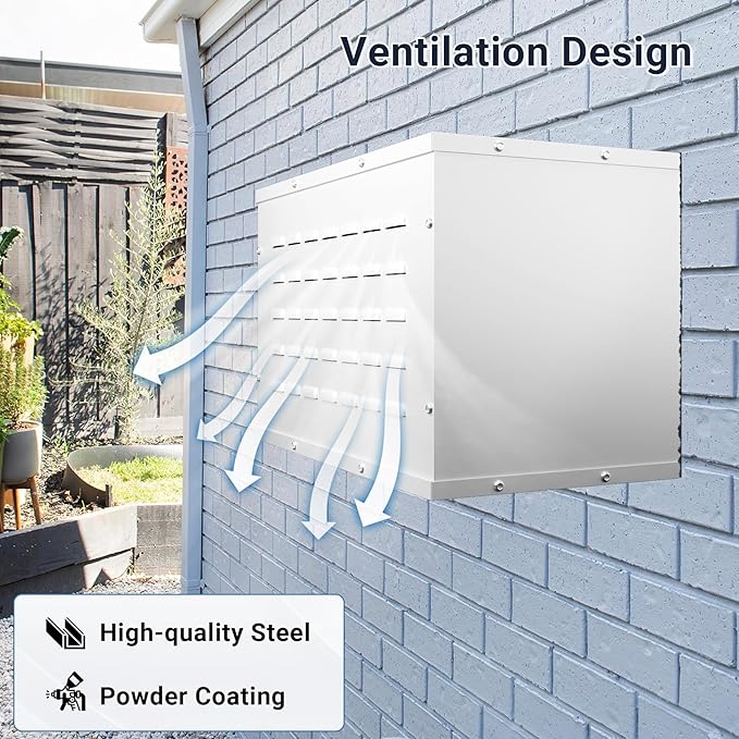 Upgraded PTAC Wall Sleeve, 26.1”L x 15.5“W Metal Wall Sleeve with Exterior Grille for Packaged Terminal Air Conditioners, Ventilation & Drain Hole Design, Noise-reducing Waterproof
