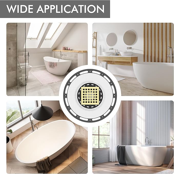 Shower Drain Kit with Stainless Steel Grate, Floor Drain System with Hair Strainer, Easy Installation for Tiled Showers and Bathrooms, ST-KIT-G