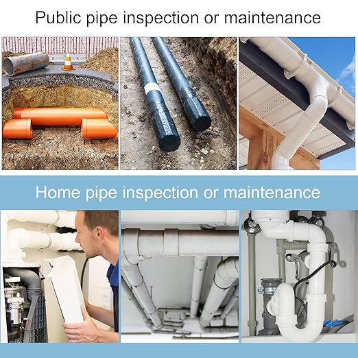 2 Inch Inflatable Pipe Plug Sewer Test Plug, Inflatable Balloon Rubber Plug for Water Pressure Testing, Water Flow Blocking, and Pipe Leak Inspection, with 39.37" Hose and Chain