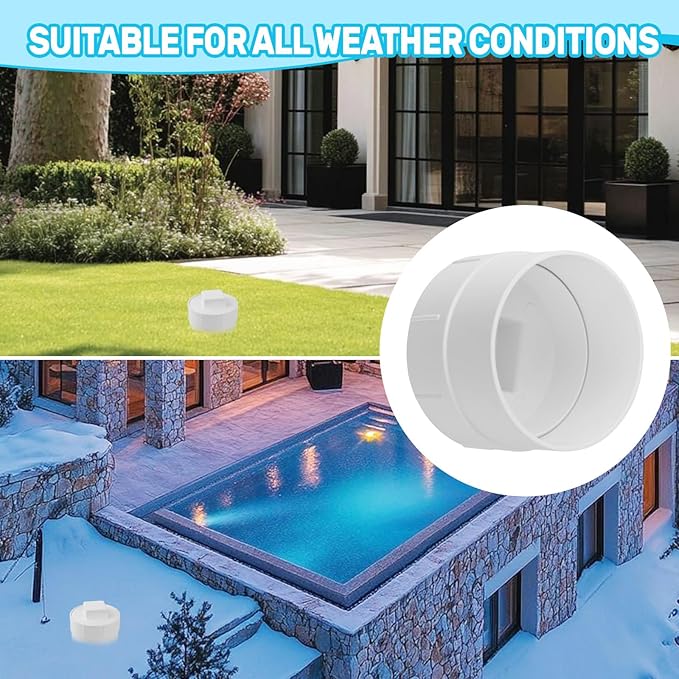 3" PVC Sewer Cleanout Adapter with Plug Pipe Fitting, PVC DWV Flush Sewer Cleaning Cap for Outdoor Garden and Garage Drainage Systems