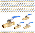 100-Pack Foskan 3/4" Brass PEX-A Ball Valve with Blue Handle, Quarter Turn Full Port Valve for PEX-A Pipe Connection