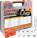210-Piece 304 Stainless Steel Worm Gear Hose Clamps Assortment Kit,1/4-2 Inch(6-51mm) for Plumbing,Automotive,Fuel Line,Industrial,Tube,Applications