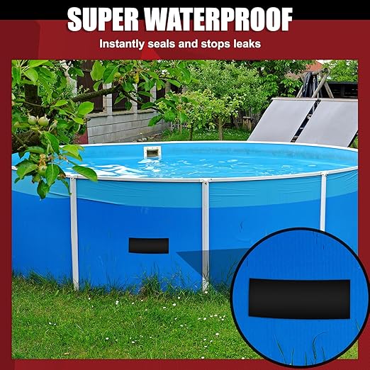 Waterproof Tape 4 Inch x 10 FT, Seal Tape Black - Heavy Duty Leak Repair for Roof, Pipe, Boat, Hose & Outdoor Emergency Fix - Permanent Weather Resistant Seal