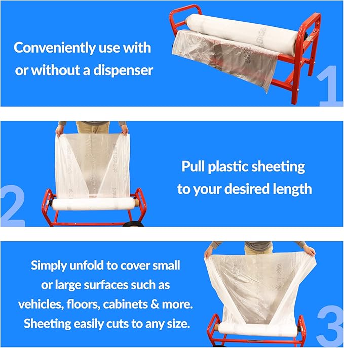 Reli. Plastic Sheeting, White | 16' x 350 Feet | Overspray Plastic Sheeting - Translucent | Masking Film, Protective Painter's Coverage Roll for Automotive/Auto Body, Painting
