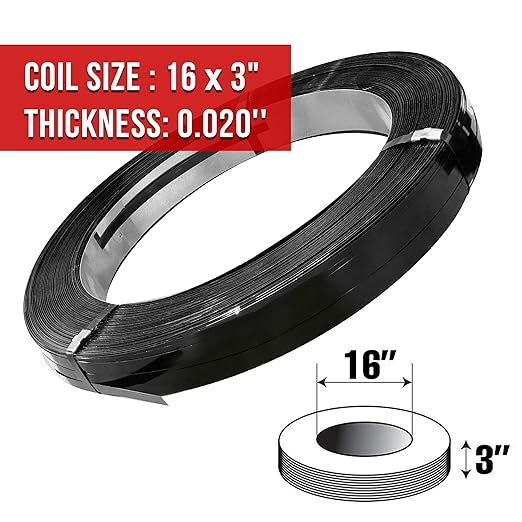 8NET Steel Strapping Band, 3,080' Length x 1/2'' Width x 0.020'' Thickness (1,170 lbs Break Strength), Cut Resistant Pallet Banding, Heavy Duty Metal Strap (1 Roll)