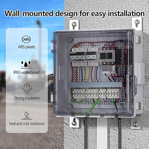 ABS Electrical Junction Box, Ventilated Design, Cable Grommets, IP65 Waterproof Enclosure, Indoor/Outdoor Use with Mounting Panel.. (Clear Cover, 13"x13"x5.1")