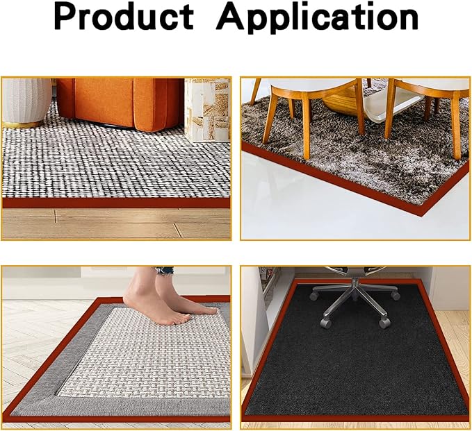 Floor Rubber Transition Strip Self Adhesive Carpet to Tile Transition Strip Edging Trim Strip for Threshold Transitions with a Height Less Than 5 mm/0.2in (Coffee, 6.56FT)