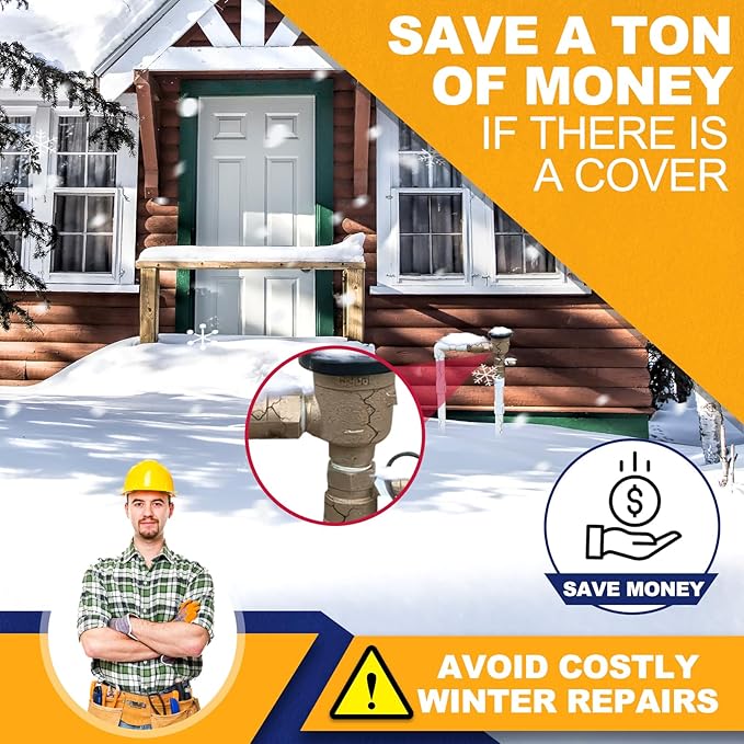 Backflow Preventer Cover Insulated (5˚F) - 16" W x 20" H Backflow Cover for Winter Pipe Freeze Protection - Sprinkler Covers for Outside - Double Wall Insulation Cover Brick White