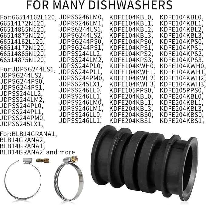 W11419334 Dishwasher Hose Kit for Whirlpool Jenn-Air KitchenAid Maytag Kenmore AP6981352 4960330 W11250985 PS12745538 EAP12745538 Circulation Pump to Sump Connect Hose Replacement Parts