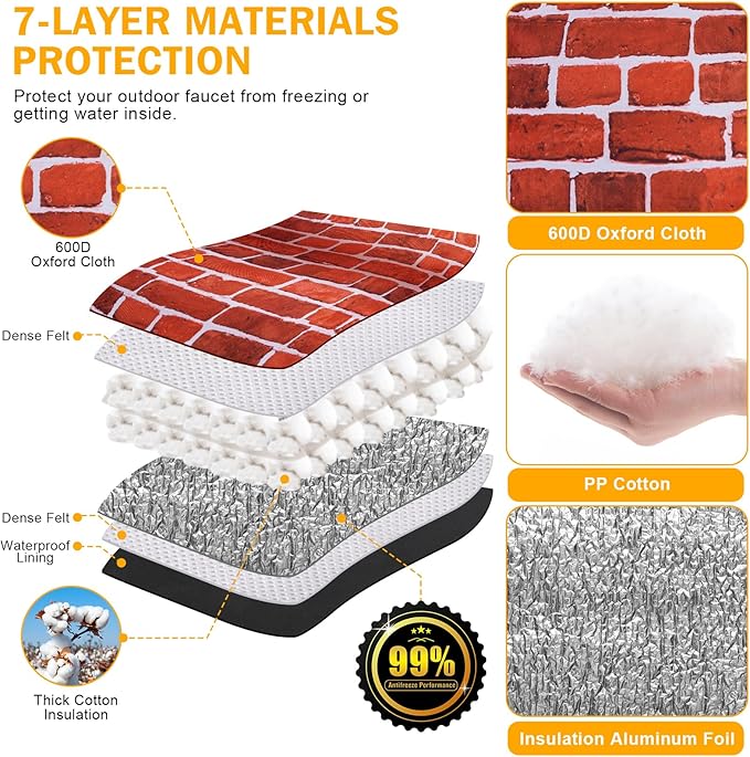 Backflow Preventer Cover Insulated (5˚F) - 24" W x 24" H Backflow Cover for Winter Pipe Freeze Protection - Sprinkler Covers for Outside - Double Wall Insulation Cover Brick Red