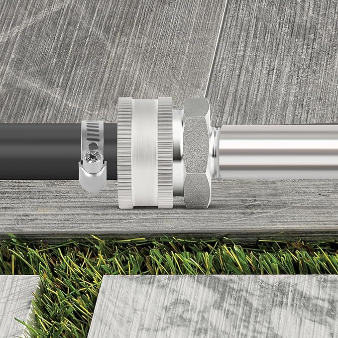 TAISHER 5PCS 304 Stainless Steel Garden Hose Adapter, 3/4" GHT Male x 1/4" NPT Male Garden Hose Connector with Washers