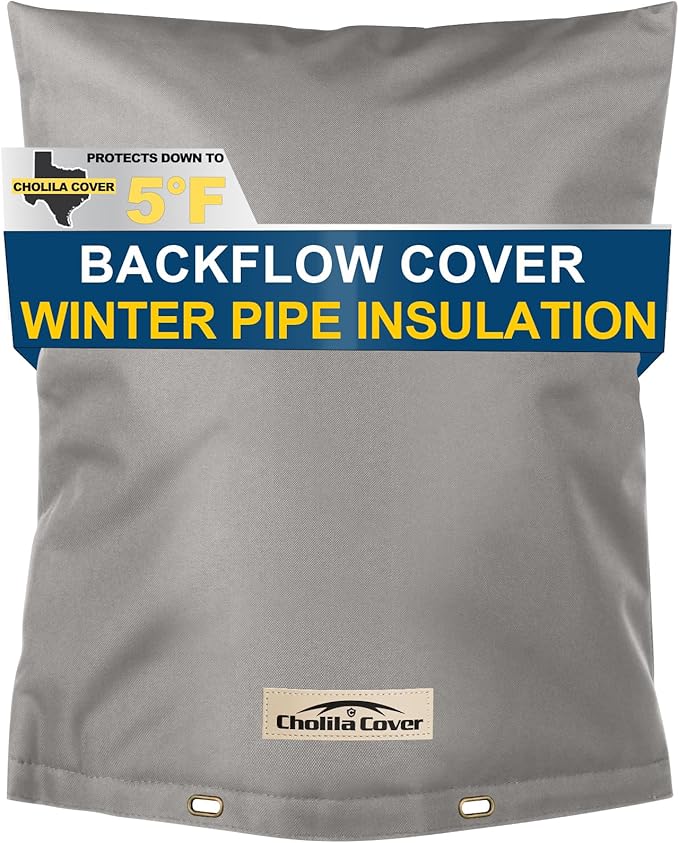 Backflow Preventer Cover Insulated (5°F) with Thick 7 Layers Fabric, 16" W x 20" H Backflow Cover with Aluminum Foil Layer for Winter Pipe Freeze Protection, Backflow Insulation Cover