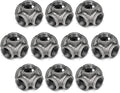1" 5-Way Side Outlet Tee, Home TZH 10-Pack 5-Way Corner Gray Malleable Cast Iron Pipe Fitting for Industrial Pipe, Furniture and DIY Decoration (10, 1")
