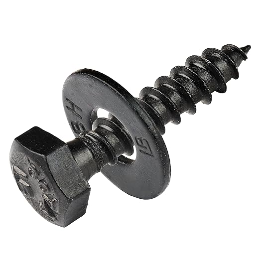 1/4 x 1-1/2 (100 Pack) Lag Screw Kit, 100 Screws and 100 Washers, Ceramic Black Ruspert Coating for Exterior Use, Meets ASTM A307 and ASME B18.2.1, Industrial/Commerical Grade by Makers Bolt