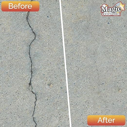Magic Crack Filler 2.5LB Concrete Slab Gray, for Filling in Concrete Cracks on Driveways, Walkways and Patios. Installs Easily Dry Granular No Mess and DIY (Gray, 1)
