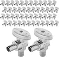 (Pack of 50) Seelink Pex Crimp 1/4 Turn Angle Stop Valve, 1/2" Pex Barb Crimp (F1807), Chrome Plated Brass(VALVE102-50Pack)