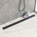 Neodrain Shiny Black 36 Linear Shower Drain, Linear Drain with 2-in-1 Flat & Tile Insert Cover, Rectangle Shower Floor Drain, Adjustable Leveling Feet, Hair Strainer, CUPC Certified(Glitter Black)