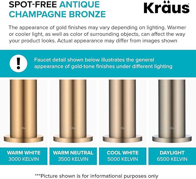 KRAUS Oletto High-Arc Single Handle Pull-Down Kitchen Faucet in Spot Free Antique Champagne Bronze, KPF-2821SFACB