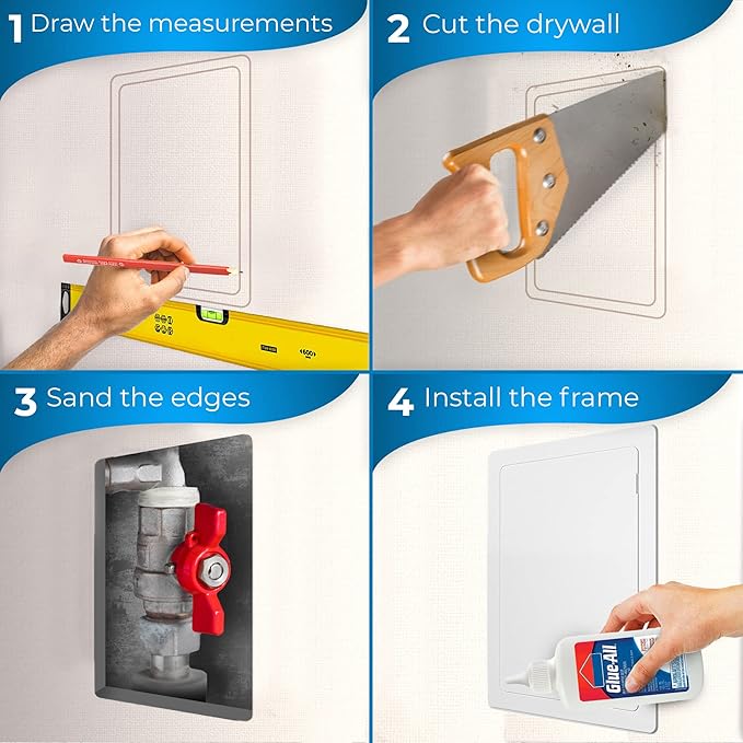 Access Panel for Drywall - 14 x 29 inch - Wall Hole Cover - Access Door - Plumbing Access Panel for Drywall - Heavy Durable Plastic White