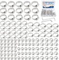 130 PCS Hose Clamp Assortment Kit 304 Stainless Steel Hose Clamps Adjustable 1/4"-1-1/2"(6-38mm) Worm Gear Clamps for Fuel Line, Plumbing, Automotive, Pipe, Tube, Radiator, Garden