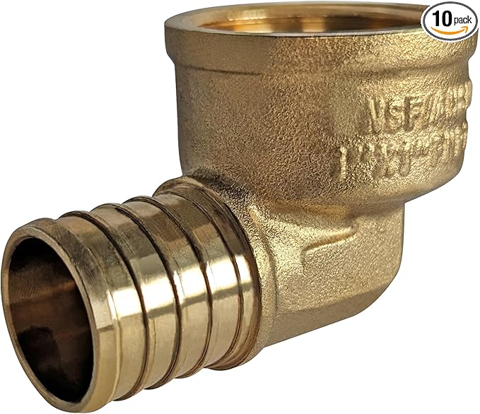 XFITTING 1 Inch Pex x 1 Inch Pex Female NPT Elbow, 10 Pieces
