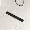 Neodrain 18" Matte Black Linear Shower Drain Shower Linear Drain, Removable Capsule Pattern Grate, Bathroom 304 Stainless Steel Rectangle Shower Floor Drains- CUPC Certified