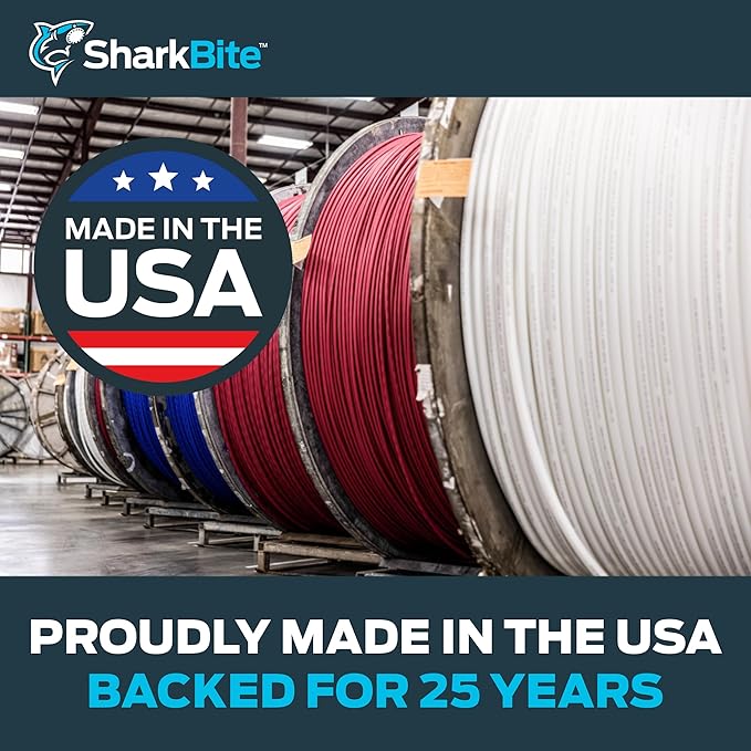 SharkBite 3/8 Inch x 100 Feet White PEX-B, PEX Pipe Flexible Water Tubing for Plumbing, U855W100