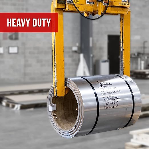 8NET Steel Strapping Band, 3,080' Length x 1/2'' Width x 0.020'' Thickness (1,170 lbs Break Strength), Cut Resistant Pallet Banding, Heavy Duty Metal Strap (1 Roll)