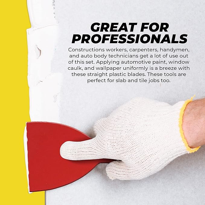 Qualihome Putty Knife Set | 6 Flexible Paint Scrapers for Spackling, Patching, and Painting