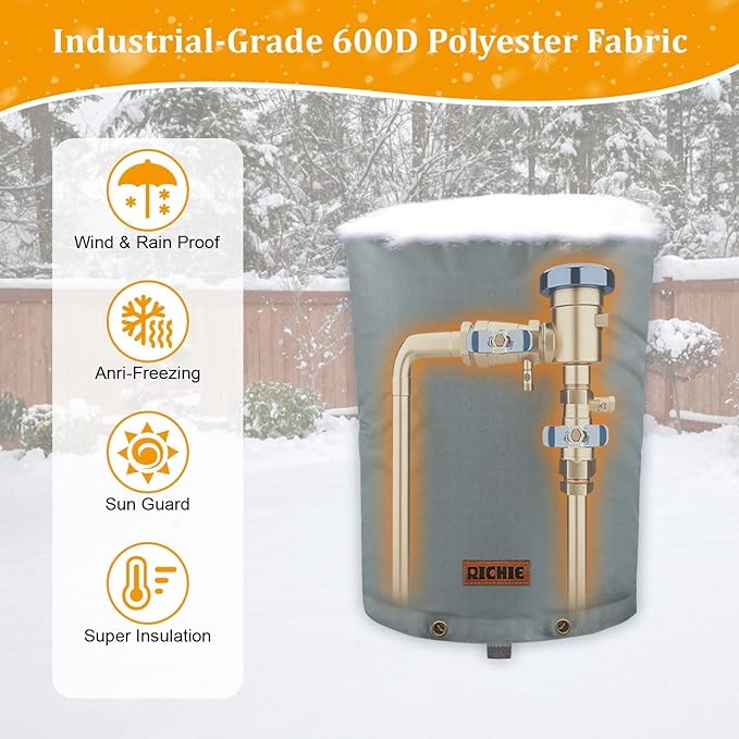 Backflow Preventer Cover (5°F) Heavy-Duty 5-Layer Insulated Enclosure, Freeze & All-Weather Protection for Outdoor Pipe, Irrigation Sprinkler Valve, Well Water Pump & PVB, 18" Wx34 H Grey