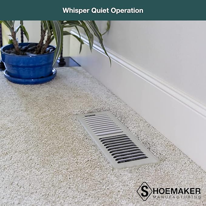 Shoemaker 4x12 Floor Register – Khaki Light Heavy Duty Metal Floor Vent Cover for Home Floors - Premium Forced Air Vent Covers