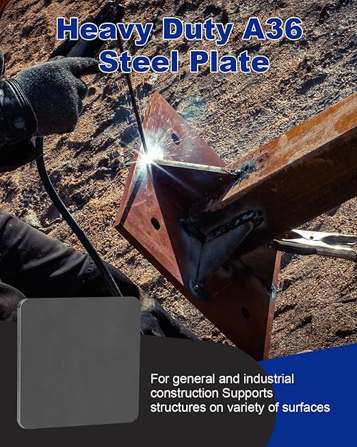 Rocaris 2 Pcs 8 x 8 x 1/2 Inch A36 Steel Plate Hot Rolled, Weldable Steel Sheet Metal for Auto Body Repair, DIY Projects, Industrial Support