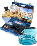 RV Fresh Water Kit w/Drinking Hose - RV Water Pressure Regulator, Filter, Hose Connectors, Leak Repair Kit, Carrying Case, 35' Drinking Water Hose