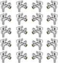 20-PCs HeSun Barb Crimp Inlet Angle Stop Valve, Quarter-Turn 1/2" PEX-B x 3/8" OD x 3/8" OD Compression, Dual Compression Outlet Shut Off Valve, PEX Chrome Plated Brass, ASTM F1807(VALVE200-20)