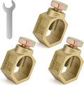 3PCS Copper Ground Rod Clamp, Great for 1/2”- 5/8” Grounding Rods (3, Brass Clamp (1/2''-5/8''))