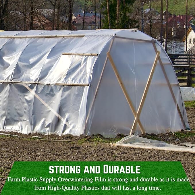 Farm Plastic Supply - Protective Clear Overwintering Plastic Film - Overwintering Film, 6 Mil Clear Plastic Film, Greenhouse Plastic, Durable Plastic Sheeting (6 Mil 24' x 100')