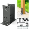 Hulave 4Pack Stainless Steel 6 x 6 (Actual: 5.5" x 5.5") Post Base, Suitable for Terrace Railing, Fence, Gazebo, Porch, etc Concrete Support Anchor Base Post Anchor Bracket (Dark Gray)